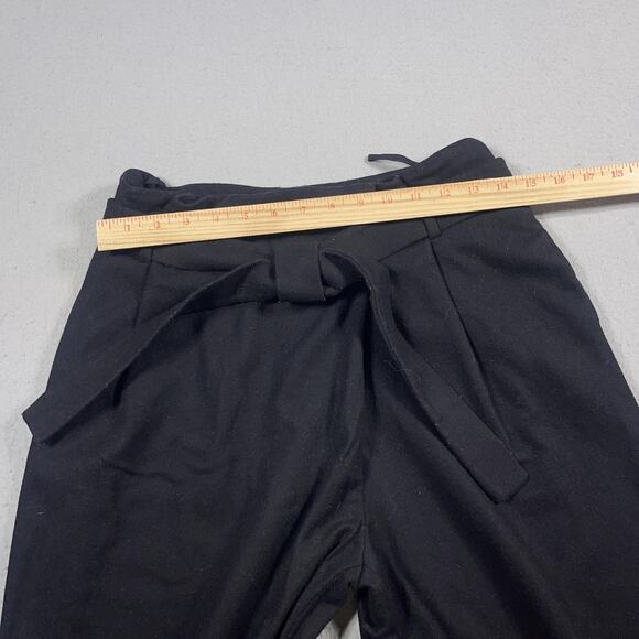 COS Pants Womens 4 Black High Waist‎ Wide Leg Belted Wool Blend Trousers Office - Picture 7 of 10